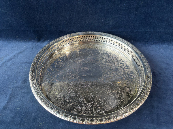 International Silver Company Round Serving Tray Camelot