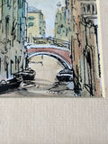 Lot of 3 Framed Venetian Canal & Landmark Prints; Signed
