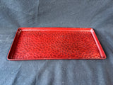 Red Rectangular Lacquer-ware Crackled Design Tray