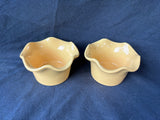Pair Of Yellow Ruffled Edge Bowls/Dishes