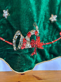 Green Velvet Embellished Tree Skirt