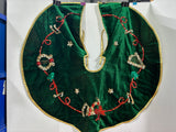 Green Velvet Embellished Tree Skirt