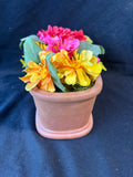 Faux Floral Arrangement in Decorative Terracotta Planter