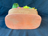 Faux Floral Arrangement in Decorative Terracotta Planter