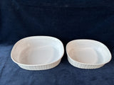 Pair Of Corning Ware French White Casserole Dishes