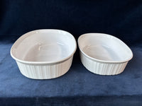 Pair Of Corning Ware French White Casserole Dishes