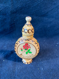 Bulgarian Rose Oil Perfume Essence Container Handmade Wooden