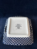(A)Pair Of Certified International “Bronson Pinchot Home” Blue White Square Handled Serving Bowls