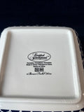 (A)Pair Of Certified International “Bronson Pinchot Home” Blue White Square Handled Serving Bowls