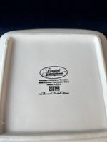 (B)Pair Of Certified International “Bronson Pinchot Home” Blue White Square Handled Serving Bowls