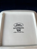 (B)Pair Of Certified International “Bronson Pinchot Home” Blue White Square Handled Serving Bowls