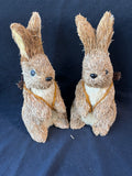 Pair Of Straw Rabbits