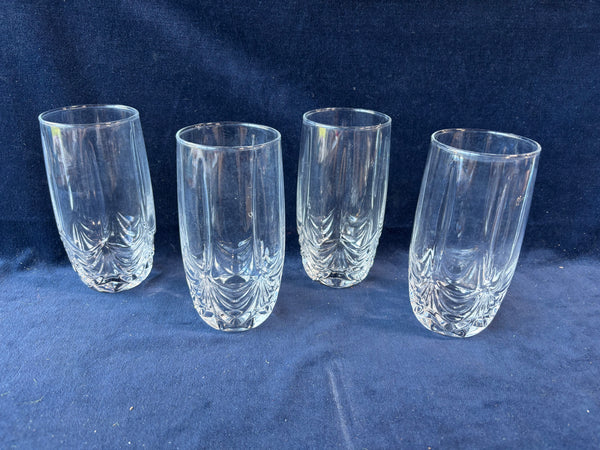 Set Of 4 Cristal d'Arques Crystal Premiere/Ovation Pattern Tumbler