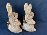 Pair Of Straw Rabbits