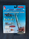 HO Life Like Construction Site Scene Master Crane Workers Truck Signs Generator, Unopened