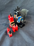 Lot Of 3 Lucky Horses Traditional Japanese Yawata Kokeshi Hand Painted Wood