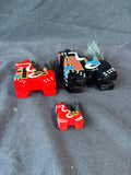 Lot Of 3 Lucky Horses Traditional Japanese Yawata Kokeshi Hand Painted Wood