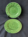 Lot Of 2 Bordallo Pinheiro Green Salad Plates *Read Description*