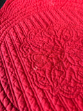 Set Of 5 Red Round Quilted Placemats *Read Description*