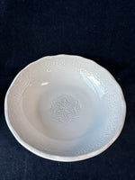 Pair Of Cream Colored Embossed Bowl by Hausenware