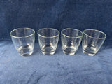 Set Of 4 Clear Heavy Bottomed Drinking Glasses