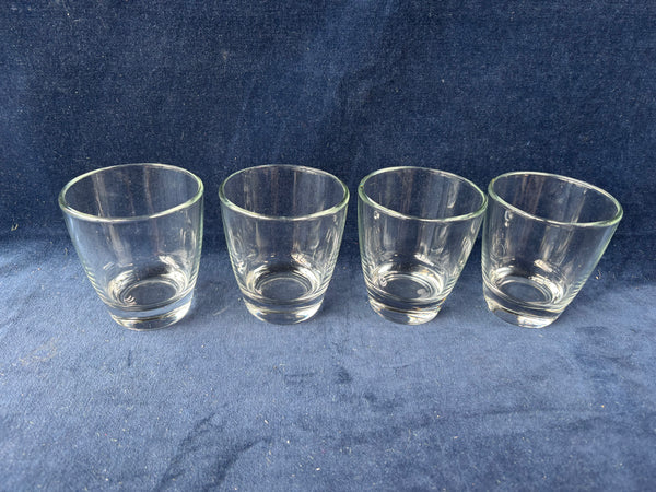 Set Of 4 Clear Heavy Bottomed Drinking Glasses