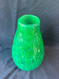 Studio Art Glass Hand Blown Peacock Pattern Teal Green Bubble Vase