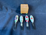 Set Of 4 Harry And David Cheese And Butter Spreaders W/Holder