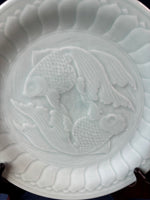 Dinner Plate Celadon Goldfish Koi China Dish
