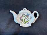 Portmeirion Botanic Garden Teapot Shaped Spoon Rest Tea Bag Holder