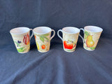 Set Of 4 Crown Trent China Limited Floral Pear Coffee Mugs