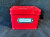 Metal Martha Stewart Recipe Tin Box W/ Card Dividers