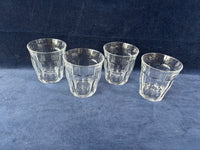 Set Of 4 Duralex Picardie Clear 9 Panel Juice Glasses