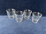 Set Of 4 Duralex Picardie Clear 9 Panel Juice Glasses