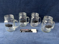 Set Of 4 Mason Jar Glass Tumbler Cup w/Chalk Board Label And Markers