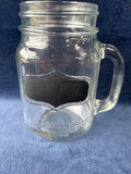 Set Of 4 Mason Jar Glass Tumbler Cup w/Chalk Board Label And Markers