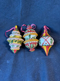 Lot Of 3 Villeroy & Boch Style Christmas Winter Ceramic Ornaments *Read Description*