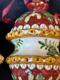 Lot Of 3 Villeroy & Boch Style Christmas Winter Ceramic Ornaments *Read Description*