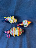 Lot Of 3 Villeroy & Boch Style Christmas Winter Ceramic Ornaments *Read Description*