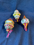 Lot Of 3 Villeroy & Boch Style Christmas Winter Ceramic Ornaments *Read Description*
