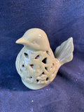 Glazed Ceramic Cut Out Green Bird With Potpourri