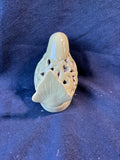 Glazed Ceramic Cut Out Green Bird With Potpourri