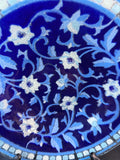Peggy Karr Fused Glass Persian Blues Bowl; Signed