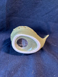 Glazed Ceramic Cut Out Green Bird With Potpourri