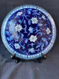 Peggy Karr Fused Glass Persian Blues Bowl; Signed