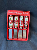 Holiday Canape Christmas Apple Knives Set of 4