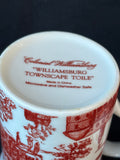 Pair Of Colonial Williamsburg Red and White Townscape Toile Mugs (2 Sets Available, Priced Individually)