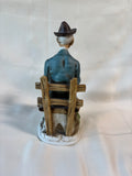 Porcellane D'arte Old Man On Bench Sculpture