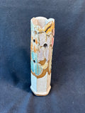 Judy Brater Studio Art Pottery Bud Vase Floral Hand Painted Signed