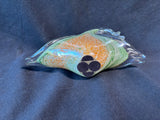 Murano Style Art Glass Double Swan Dish